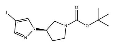 1-Pyrrolidinecarboxylic acid, 3-(4-iodo-1H-pyrazol-1-yl)-, 1,1-dimethylethyl ester, (3R)- Structure