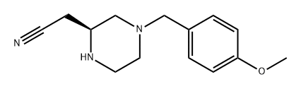 2-Piperazineacetonitrile, 4-[(4-methoxyphenyl)methyl]-, (2S)- Structure