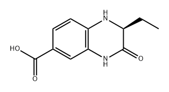 6-Quinoxalinecarboxylic acid, 2-ethyl-1,2,3,4-tetrahydro-3-oxo-, (2S)- Structure