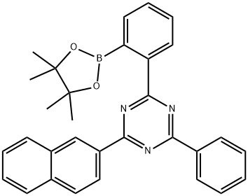 1,3,5-Triazine, 2-(2-naphthalenyl)-4-phenyl-6-[2-(4,4,5,5-tetramethyl-1,3,2-dioxaborolan-2-yl)phenyl]- Structure
