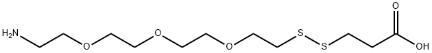 Propanoic acid, 3-[[2-[2-[2-(2-aminoethoxy)ethoxy]ethoxy]ethyl]dithio]- Structure
