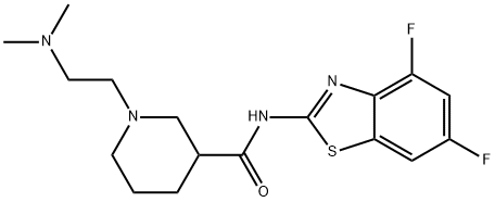 3-Piperidinecarboxamide, N-(4,6-difluoro-2-benzothiazolyl)-1-[2-(dimethylamino)ethyl]- Struktur