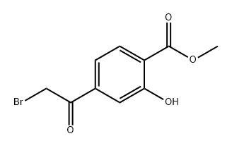 Benzoic acid, 4-(2-bromoacetyl)-2-hydroxy-, methyl ester 结构式