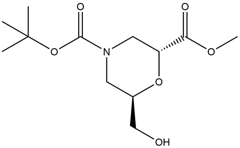 (2R,6R)-4-tert-butyl 2-methyl 6-(hydroxymethyl)morpholine-2,4-dicarboxylate Structure