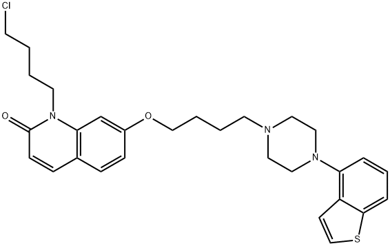 2(1H)-Quinolinone, 7-[4-(4-benzo[b]thien-4-yl-1-piperazinyl)butoxy]-1-(4-chlorobutyl)- Structure