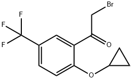 2-Bromo-1-[2-(cyclopropyloxy)-5-(trifluoromethyl)phenyl]ethanone Struktur