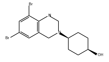 Cyclohexanol, 4-(6,8-dibromo-1,4-dihydro-3(2H)-quinazolinyl)-, cis- Structure