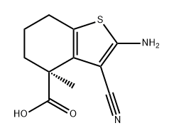 Benzo[b]thiophene-4-carboxylic acid, 2-amino-3-cyano-4,5,6,7-tetrahydro-4-methyl-, (4S)- Structure
