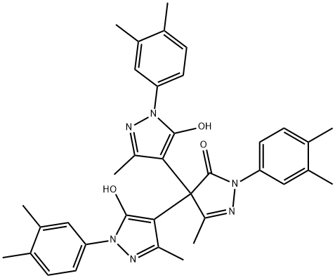 3H-Pyrazol-3-one, 2-(3,4-dimethylphenyl)-4,4-bis[1-(3,4-dimethylphenyl)-5-hydroxy-3-methyl-1H-pyrazol-4-yl]-2,4-dihydro-5-methyl- Struktur