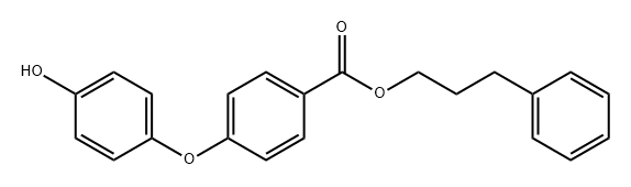 Benzoic acid, 4-(4-hydroxyphenoxy)-, 3-phenylpropyl ester Structure