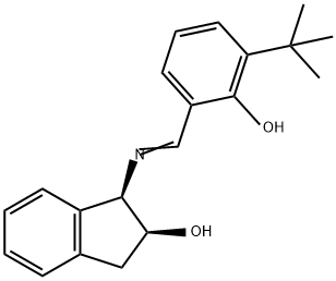 1H-Inden-2-ol, 1-[[[3-(1,1-dimethylethyl)-2-hydroxyphenyl]methylene]amino]-2,3-dihydro-, (1R,2S)- Struktur