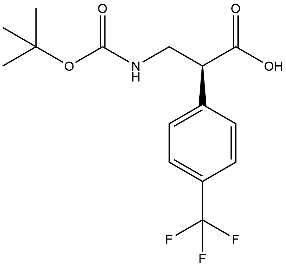 (αS)-α-[[[(1,1-Dimethylethoxy)carbonyl]amino]methyl]-4-(trifluoromethyl)benzeneacetic acid Structure