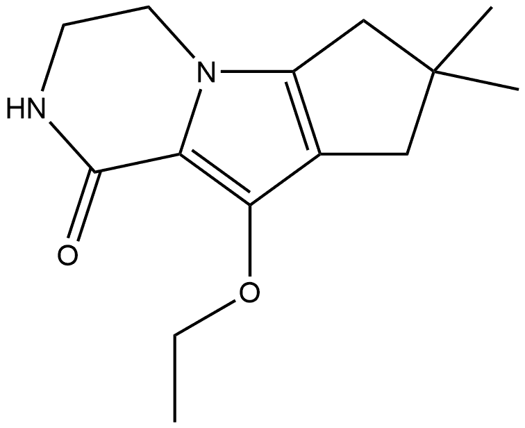9-Ethoxy-3,4,7,8-tetrahydro-7,7-dimethyl-2H-cyclopenta[4,5]pyrrolo[1,2-a]pyrazin-1(6H)-one,2755729-92-9,结构式