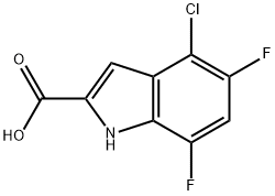 4-Chloro-5,7-difluoro-1H-indole-2-carboxylic acid Struktur