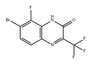 7-溴-8-氟-3-(三氟甲基)喹喔啉-2(1H)-酮 结构式