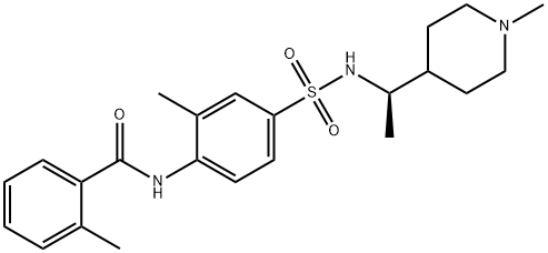 Benzamide, 2-methyl-N-[2-methyl-4-[[[(1R)-1-(1-methyl-4-piperidinyl)ethyl]amino]sulfonyl]phenyl]- Structure