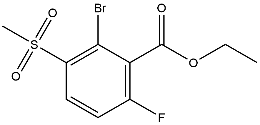 Ethyl 2-bromo-6-fluoro-3-(methylsulfonyl)benzoate 结构式