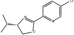 Pyridine, 5-chloro-2-[(4S)-4,5-dihydro-4-(1-methylethyl)-2-oxazolyl]- Struktur