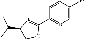 Pyridine, 5-bromo-2-[(4R)-4,5-dihydro-4-(1-methylethyl)-2-oxazolyl]- Struktur