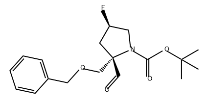 (2S,4R)-2-((苄氧基)甲基)-4-氟-2-甲酰基吡咯烷-1-羧酸叔丁酯, 2757097-06-4, 结构式