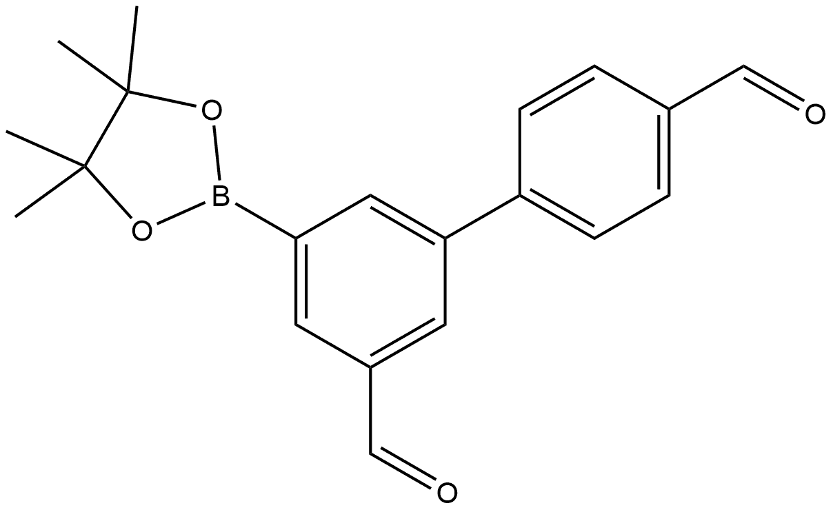 5-(4,4,5,5-Tetramethyl-1,3,2-dioxaborolan-2-yl)[1,1′-biphenyl]-3,4′-dicarboxaldehyde Structure