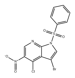 1H-Pyrrolo[2,3-b]pyridine, 3-bromo-4-chloro-5-nitro-1-(phenylsulfonyl)- Struktur