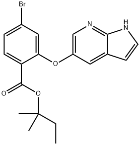 Benzoic acid, 4-bromo-2-(1H-pyrrolo[2,3-b]pyridin-5-yloxy)-, 1,1-dimethylpropyl ester Structure