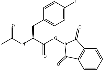 Phenylalanine, N-acetyl-4-fluoro-, 1,3-dihydro-1,3-dioxo-2H-isoindol-2-yl ester Struktur