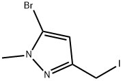 1H-Pyrazole, 5-bromo-3-(iodomethyl)-1-methyl- 化学構造式