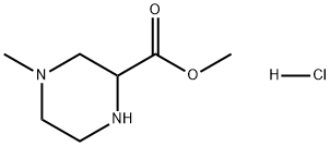 2-Piperazinecarboxylic acid, 4-methyl-, methyl ester, hydrochloride (1:1) Struktur