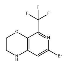 1H-Pyrido[3,4-b][1,4]oxazine, 7-bromo-2,3-dihydro-5-(trifluoromethyl)- Struktur