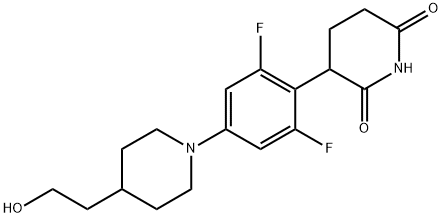 2,6-Piperidinedione, 3-[2,6-difluoro-4-[4-(2-hydroxyethyl)-1-piperidinyl]phenyl]- Structure