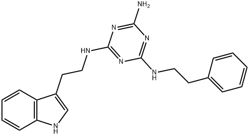 1,3,5-Triazine-2,4,6-triamine, N2-[2-(1H-indol-3-yl)ethyl]-N4-(2-phenylethyl)- Struktur