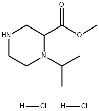 2-Piperazinecarboxylic acid, 1-(1-methylethyl)-, methyl ester, hydrochloride (1:2) Struktur