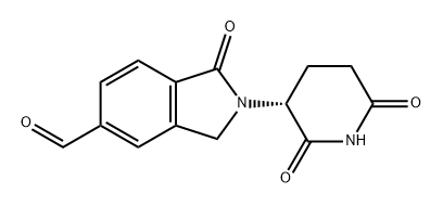 1H-Isoindole-5-carboxaldehyde, 2-[(3R)-2,6-dioxo-3-piperidinyl]-2,3-dihydro-1-oxo- Struktur