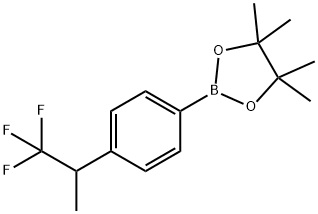 4,4,5,5-Tetramethyl-2-[4-(2,2,2-trifluoro-1-methylethyl)phenyl]-1,3,2-dioxaborolane Struktur