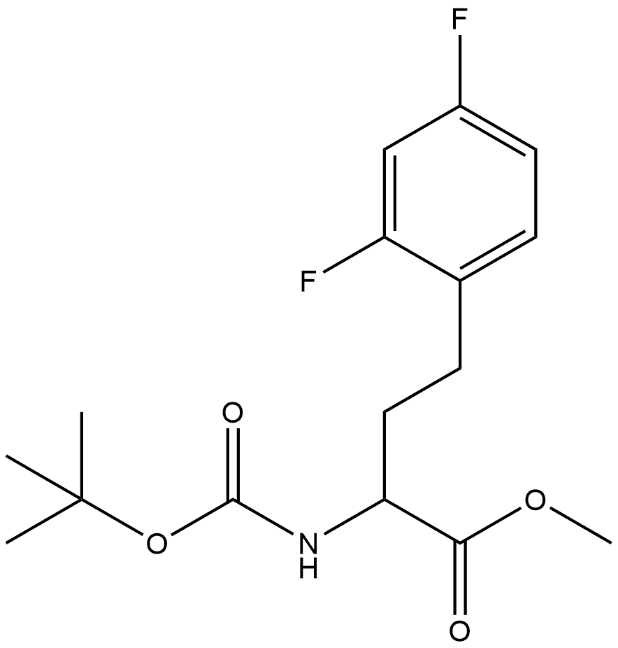 methyl 2-((tert-butoxycarbonyl)amino)-4-(2,4-difluorophenyl)butanoate 结构式