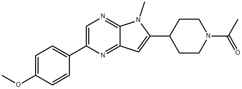 1-[4-[2-(4-Methoxyphenyl)-5-methyl-5H-pyrrolo[2,3-b]pyrazin-6-yl]-1-piperidinyl]ethanone Structure