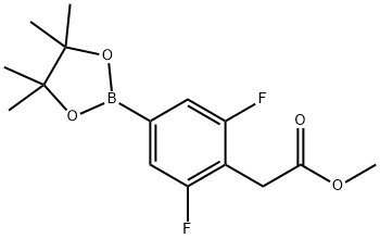 Benzeneacetic acid, 2,6-difluoro-4-(4,4,5,5-tetramethyl-1,3,2-dioxaborolan-2-yl)-, methyl ester Struktur