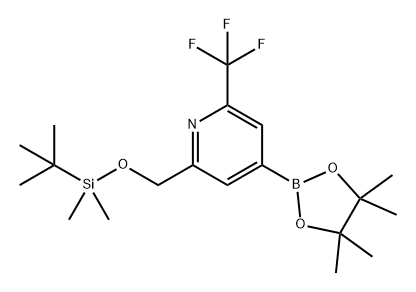 Pyridine, 2-[[[(1,1-dimethylethyl)dimethylsilyl]oxy]methyl]-4-(4,4,5,5-tetramethyl-1,3,2-dioxaborolan-2-yl)-6-(trifluoromethyl)- Struktur