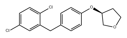 Furan, 3-[4-[(2,5-dichlorophenyl)methyl]phenoxy]tetrahydro-, (3S)- Structure
