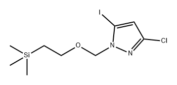 1H-Pyrazole, 3-chloro-5-iodo-1-[[2-(trimethylsilyl)ethoxy]methyl]- Struktur