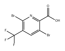 2-Pyridinecarboxylic acid, 3,6-dibromo-5-(trifluoromethyl)- Struktur