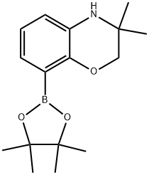 2H-1,4-Benzoxazine, 3,4-dihydro-3,3-dimethyl-8-(4,4,5,5-tetramethyl-1,3,2-dioxaborolan-2-yl)- Struktur