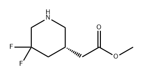 3-Piperidineacetic acid, 5,5-difluoro-, methyl ester, (3R)- Struktur
