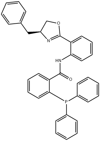 N-[2-[(4S)-4,5-Dihydro-4-(phenylmethyl)-2-oxazolyl]phenyl]-2-(diphenylphosphino)benzamide Structure