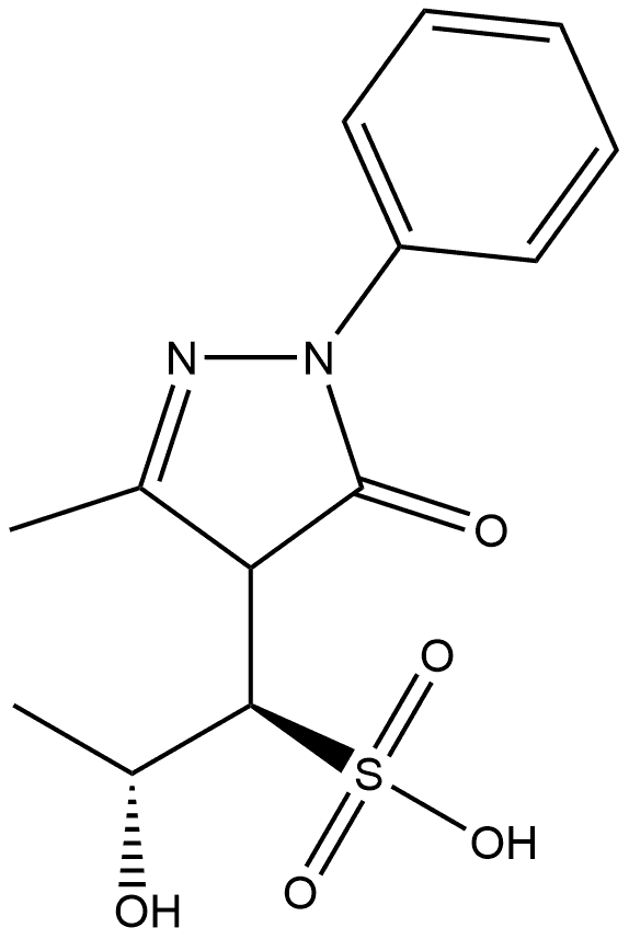 (αR)-4,5-Dihydro-α-[(1R)-1-hydroxyethyl]-3-methyl-5-oxo-1-phenyl-1H-pyrazole-4-methanesulfonic acid Structure