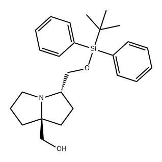 1H-Pyrrolizine-7a(5H)-methanol, 3-[[[(1,1-dimethylethyl)diphenylsilyl]oxy]methyl]tetrahydro-, (3S,7aS)- Structure