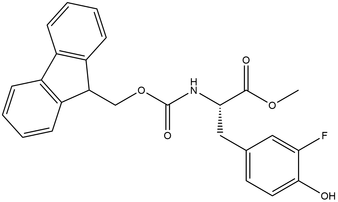 methyl 2-((((9H-fluoren-9-yl)methoxy)carbonyl)amino)-3-(3-fluoro-4-hydroxyphenyl)propanoate Structure