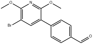 Benzaldehyde, 4-(5-bromo-2,6-dimethoxy-3-pyridinyl)-,2764731-32-8,结构式